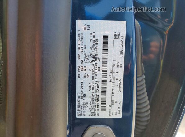 1FMCU9G62LUC15033 2020 FORD ESCAPE Teal VIN sticker view