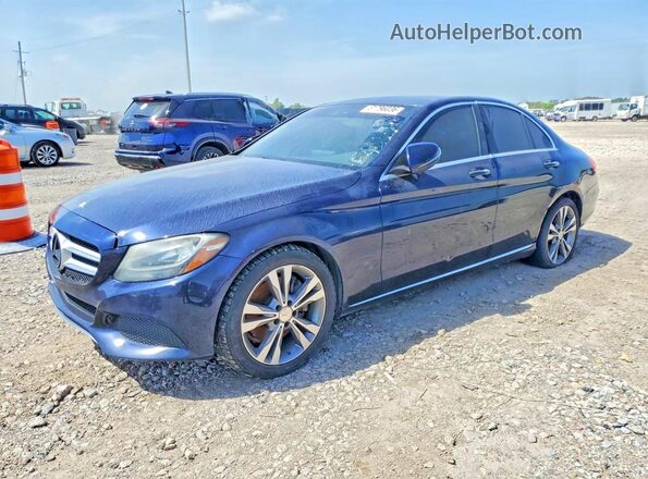 55SWF4JB9GU115545 2016 MERCEDES-BENZ C-CLASS Blue Trasero izquierdo
