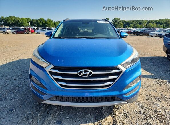 KM8J33A27JU805383 2018 HYUNDAI TUCSON Blue Widok z tyłu
