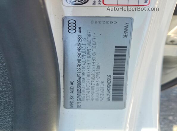 WAU2GAFCXGN005437 2016 AUDI A7 White Вид наклейки з VIN-кодом