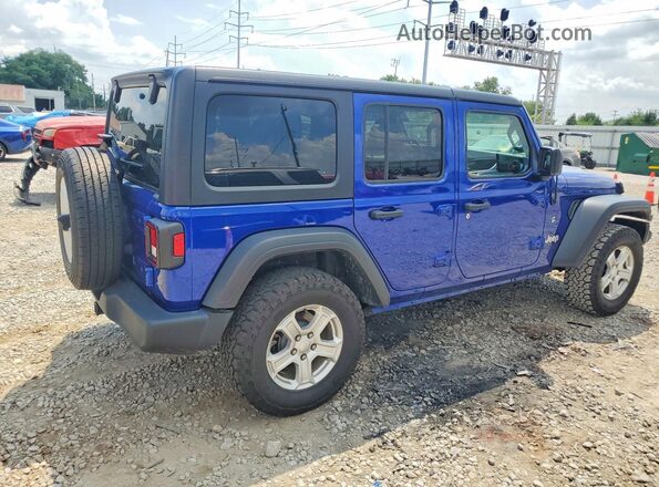 1C4HJXDN7LW129434 2020 JEEP WRANGLER Синий Передняя правая четверть