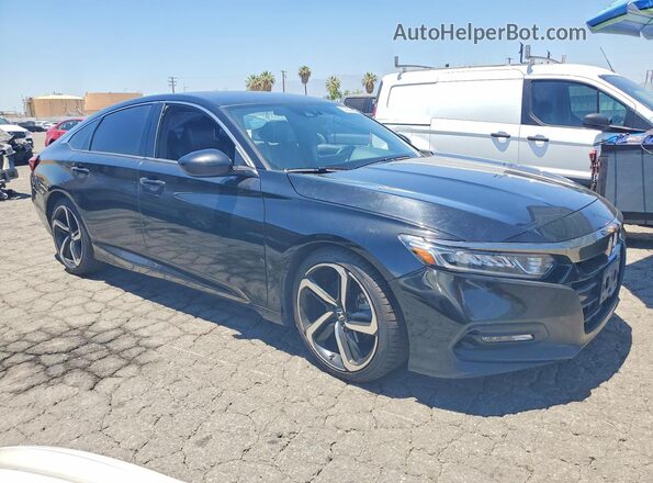 1HGCV1F37JA149010 2018 HONDA ACCORD Black Դիմացի տեսք