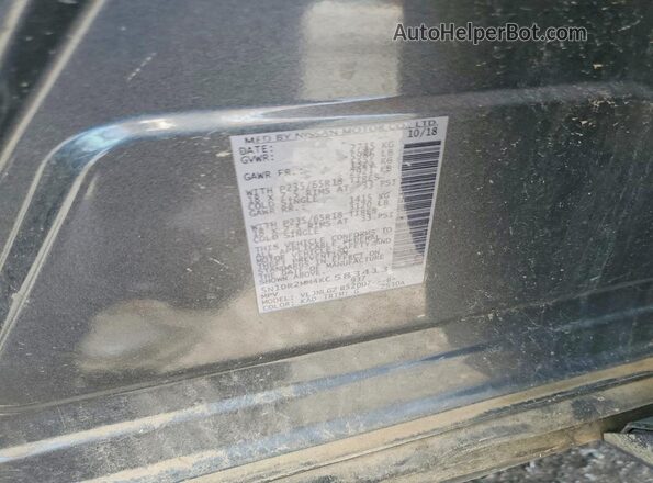 5N1DR2MM4KC583413 2019 NISSAN PATHFINDER Gray Вид наклейки з VIN-кодом