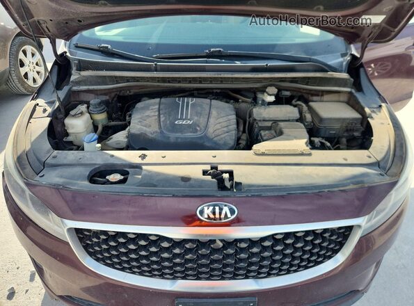 KNDMB5C16J6389349 2018 KIA SEDONA Maroon VIN კოდის სტიკერის ხედი