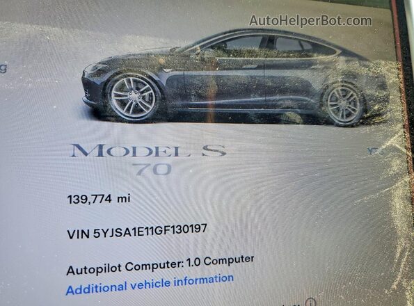 5YJSA1E11GF130197 2016 TESLA MODEL Charcoal უკანა სავარძლების ხედი