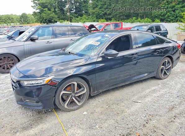 1HGCV1F37KA113545 2019 HONDA ACCORD Black Trasero izquierdo