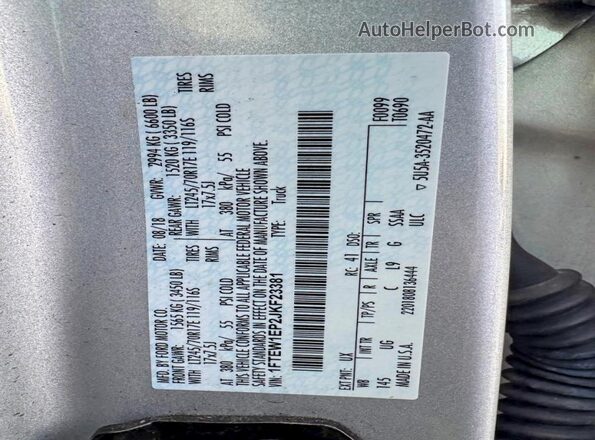 1FTEW1EP2JKF23381 2018 FORD F150 Silver Սալոնի հետևի տեսք