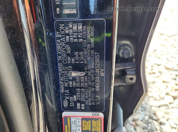 KNDCB3LC4K5259157 2019 KIA NIRO Черный Панорамный вид салона 360°