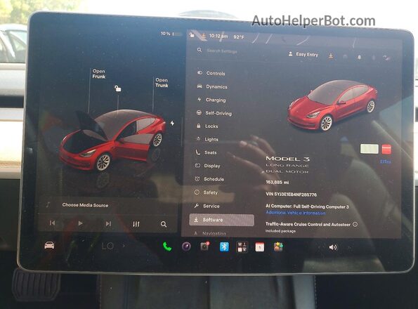 5YJ3E1EB4NF285776 2022 TESLA MODEL 3 Красный Вид задних сидений