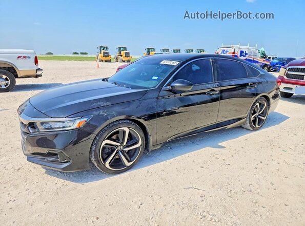 1HGCV1F34NA080279 2022 HONDA ACCORD Black უკანა მარცხენა