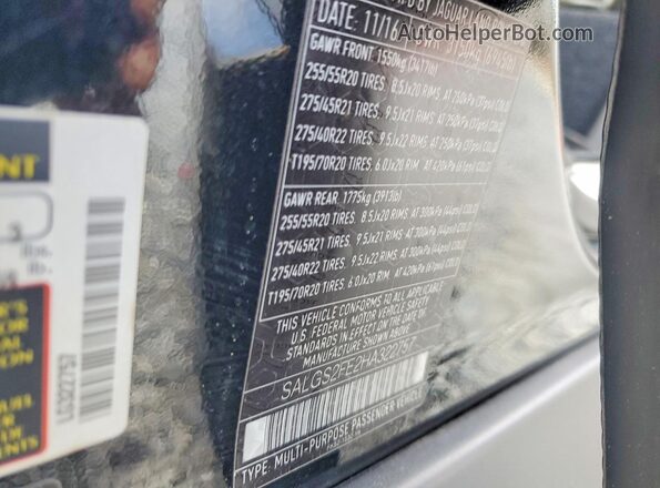 SALGS2FE2HA322757 2017 LAND ROVER RANGE ROVER Black სალონის 360-გრადუსიანი ხედი
