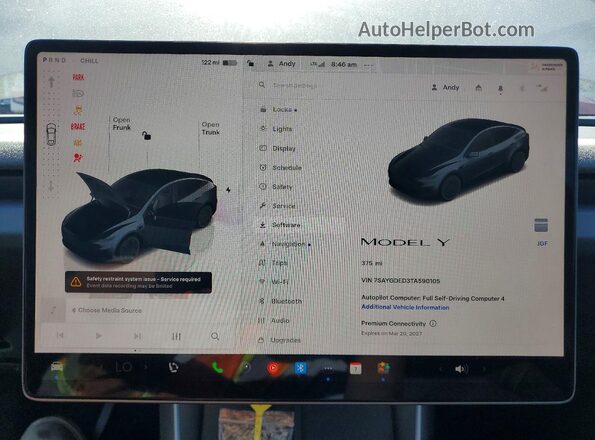 7SAYGDED3TA590105 2026 TESLA MODEL Угольный Вид задних сидений
