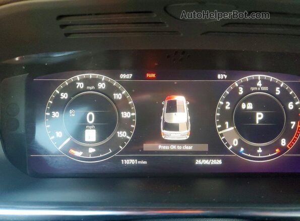 SALGS2SV3KA561361 2019 LAND ROVER RANGE Silver Вид щитка приладів