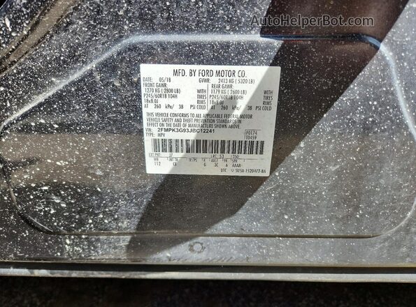 2FMPK3G93JBC12241 2018 FORD EDGE Gray 