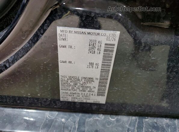 1N4BL4DW9TN312241 2026 NISSAN ALTIMA Black VIN sticker view