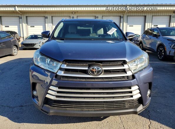 5TDKZRFH9KS297768 2019 TOYOTA HIGHLANDER Blue უკანა ხედი