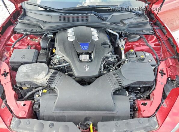 ZAM57RTL0H1196406 2017 MASERATI GHIBLI Red Vista del compartimento del motor