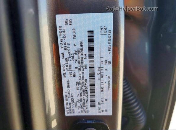 1FTFW3LD3SFB67378 2025 FORD F150 Gray Rear interior view