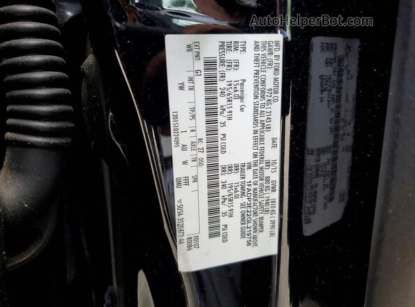 1FADP3E22GL219758 2016 FORD FOCUS Черный Вид наклейки с VIN-кодом