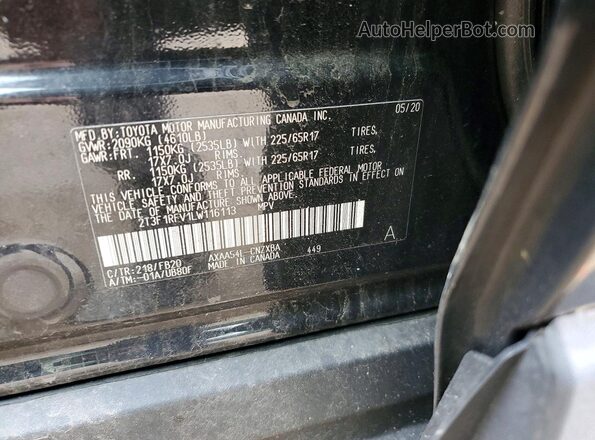 2T3F1RFV1LW116113 2020 TOYOTA RAV4 Black სალონის 360-გრადუსიანი ხედი