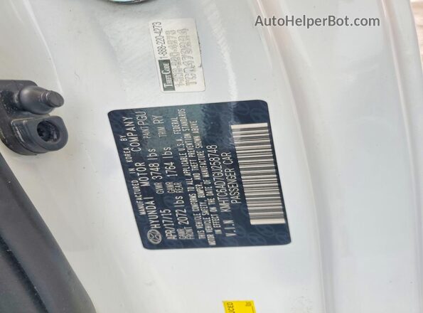 KMHTC6AD7GU258748 2016 HYUNDAI VELOSTER White VIN sticker view