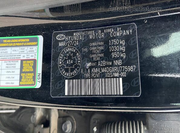 KMHLM4DGXRU775987 2024 HYUNDAI ELANTRA Black Սալոնի հետևի տեսք