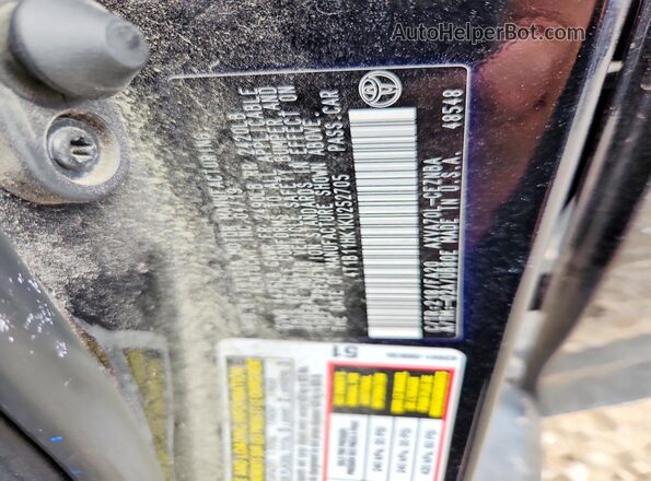 4T1B11HK1KU252705 2019 TOYOTA CAMRY Черный Вид наклейки с VIN-кодом