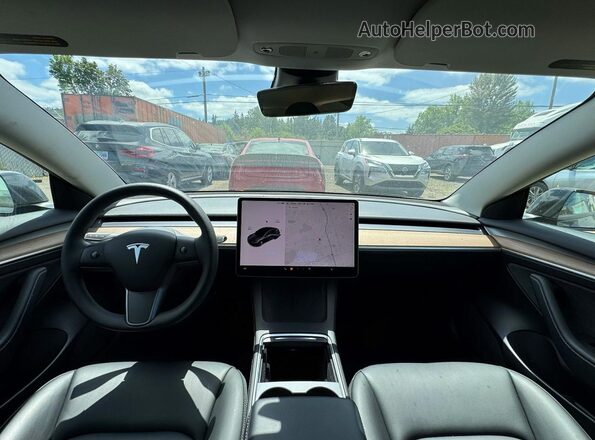 5YJ3E1EA5NF185418 2022 TESLA MODEL 3 Gray Հետևի նստատեղերի տեսք