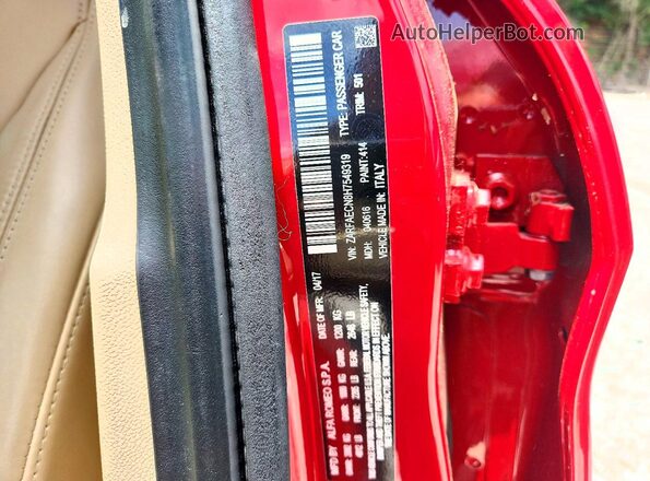 ZARFAECN8H7549319 2017 ALFA ROMEO GIULIA Red VIN կոդի պիտակի տեսք