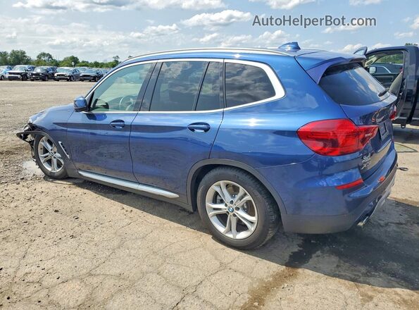 5UXTR9C52KLD90813 2019 BMW X3 Blue Trasero derecho