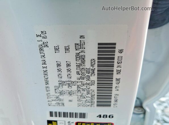 3TMKB5FN5SM027147 2025 TOYOTA TACOMA Белый Вид наклейки с VIN-кодом