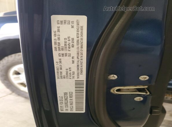3C6UR5DJ8NG237806 2022 RAM 2500 Синий Вид наклейки с VIN-кодом