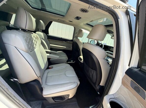 KM8R74HE8MU325029 2021 HYUNDAI PALISADE White წინა სალონის ხედი