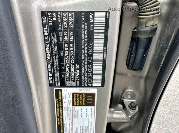 4JGFB4KB9LA010496 2020 MERCEDES-BENZ GLE Silver Սալոնի հետևի տեսք