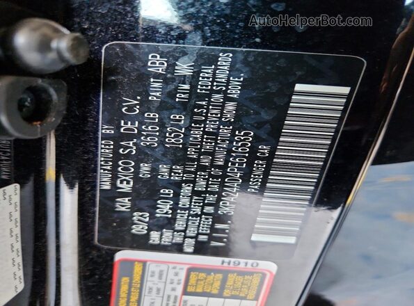 3KPA24AD4PE616535 2023 KIA RIO Black სალონის 360-გრადუსიანი ხედი