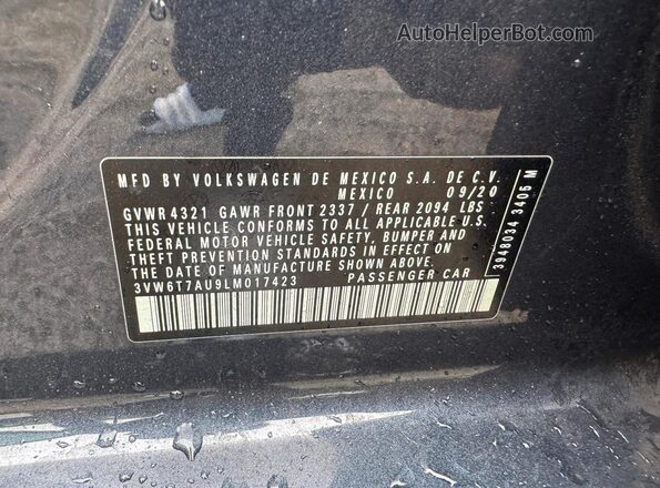 3VW6T7AU9LM017423 2020 VOLKSWAGEN GTI Blue Սալոնի հետևի տեսք