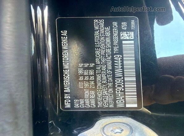 WBAHF9C09LWW44449 2020 BMW Z4 Черный Вид задней части салона