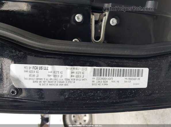 2C3CCAAG0GH142073 2016 CHRYSLER 300 Black Շարժիչի բաժամունքի տեսք