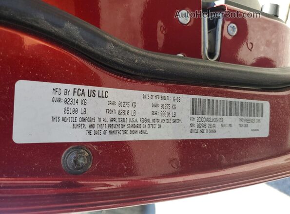 2C3CCAAG3JH320193 2018 CHRYSLER 300 Бордовый Вид подкапотного пространства
