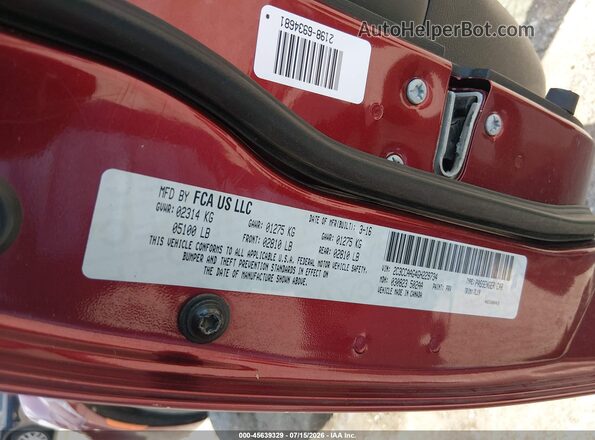 2C3CCAAG4GH229734 2016 CHRYSLER 300 Красный Вид подкапотного пространства