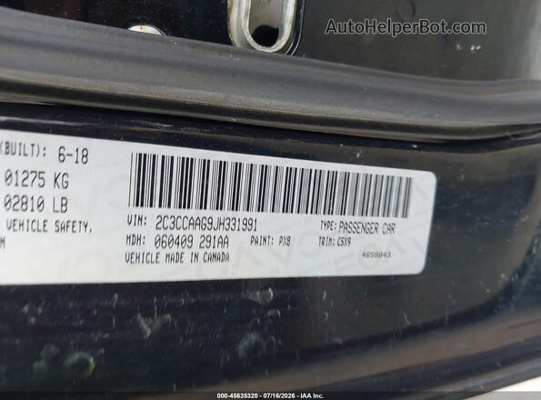 2C3CCAAG9JH331991 2018 CHRYSLER 300 Черный Вид подкапотного пространства