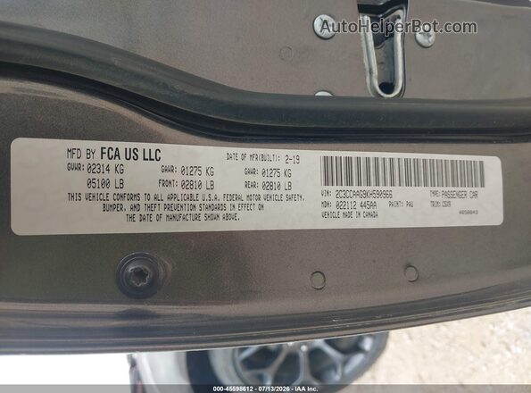 2C3CCAAG9KH590966 2019 CHRYSLER 300 Gray Widok komory silnika