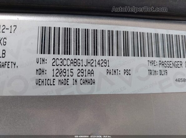 2C3CCABG1JH214291 2018 CHRYSLER 300 Серебряный Вид подкапотного пространства