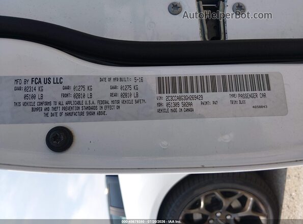 2C3CCABG3GH269429 2016 CHRYSLER 300 Белый Вид подкапотного пространства