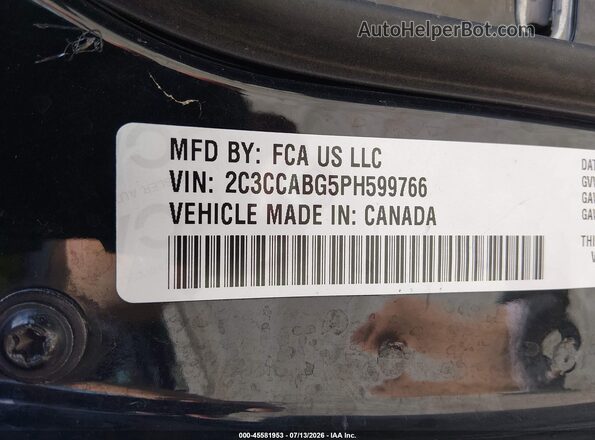 2C3CCABG5PH599766 2023 CHRYSLER 300 Black Вид підкапотного простору