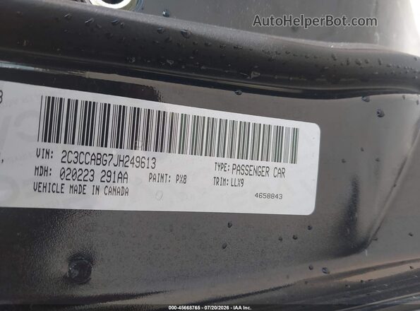 2C3CCABG7JH249613 2018 CHRYSLER 300 Черный Вид подкапотного пространства