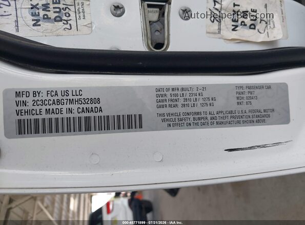 2C3CCABG7MH532808 2021 CHRYSLER 300 White Vista del compartimento del motor