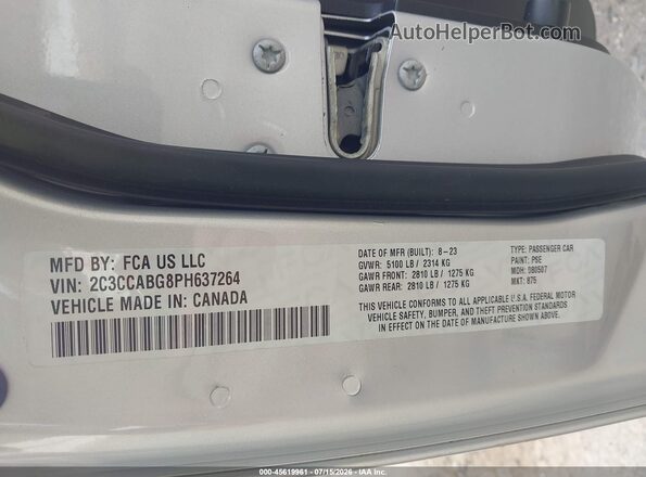2C3CCABG8PH637264 2023 CHRYSLER 300 Серебряный Вид подкапотного пространства