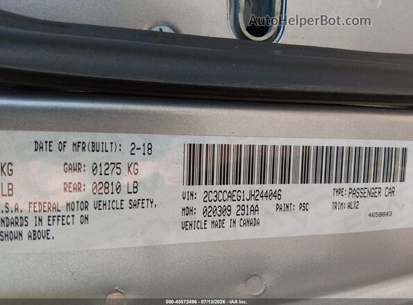 2C3CCAEG1JH244046 2018 CHRYSLER 300 Silver Engine compartment view