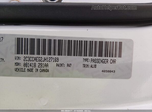 2C3CCAEG2JH127169 2018 CHRYSLER 300 Белый Вид подкапотного пространства